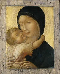 マドンナと子供、1470年頃（ポプラの木のテンペラ）